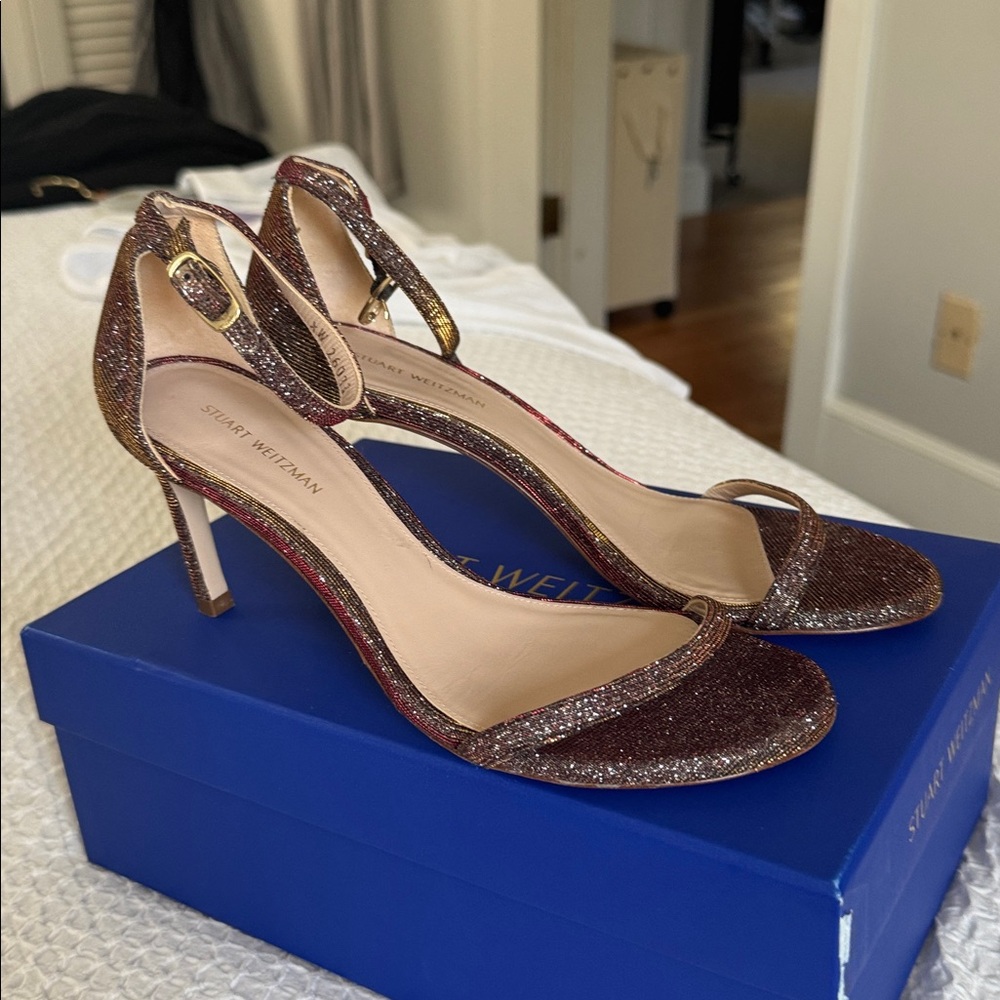 Stuart Weitzman Sparkling Sandal Heels